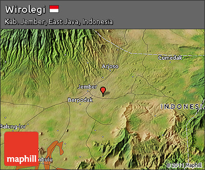 Satellite 3D Map of Wirolegi