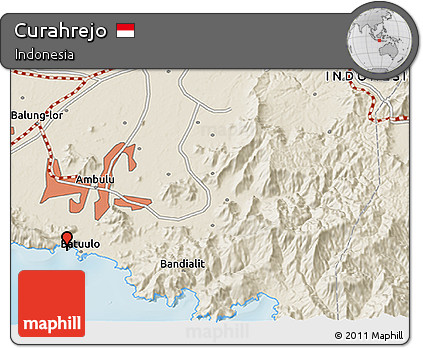 Shaded Relief 3D Map of Curahrejo