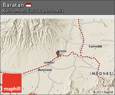 Shaded Relief 3D Map of Baratan