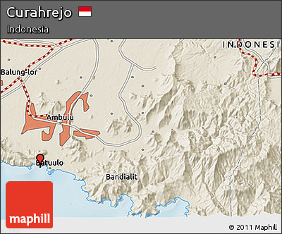 Shaded Relief 3D Map of Curahrejo