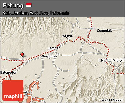 Shaded Relief 3D Map of Petung