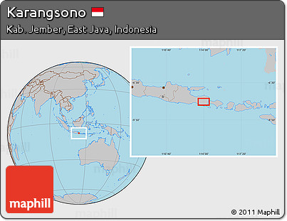 Gray Location Map of Karangsono