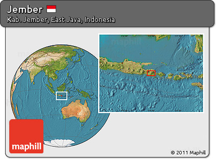 Satellite Location Map of Jember