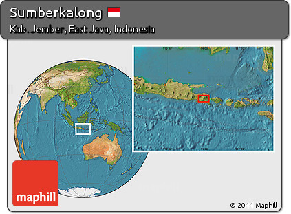 Satellite Location Map of Sumberkalong