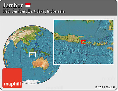 Satellite Location Map of Jember