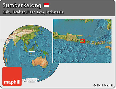 Satellite Location Map of Sumberkalong