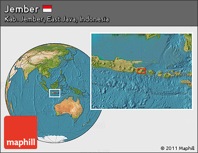 Satellite Location Map of Jember