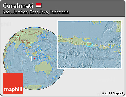 Savanna Style Location Map of Curahmati, hill shading