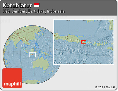 Savanna Style Location Map of Kotablater, hill shading