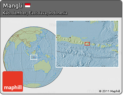 Savanna Style Location Map of Mangli, hill shading