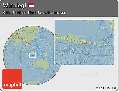 Savanna Style Location Map of Wirolegi, hill shading