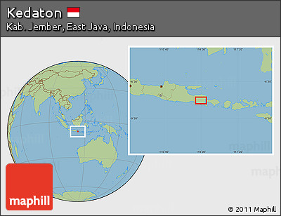 Savanna Style Location Map of Kedaton