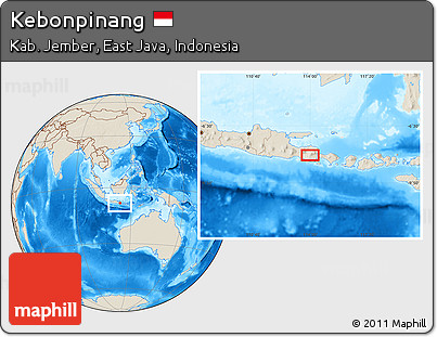 Shaded Relief Location Map of Kebonpinang