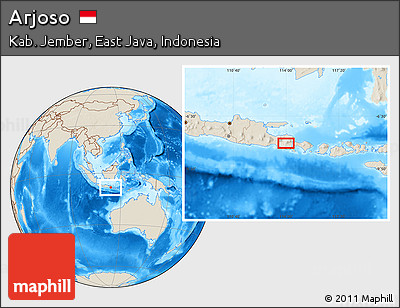 Shaded Relief Location Map of Arjoso