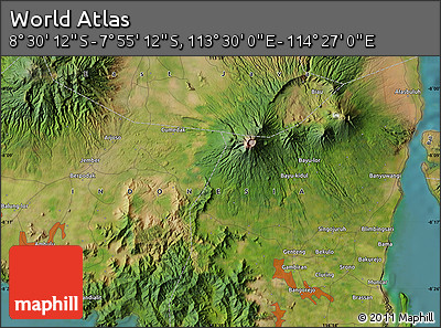 Satellite Map of the Area around 8° 12' 42" S, 113° 58' 29" E