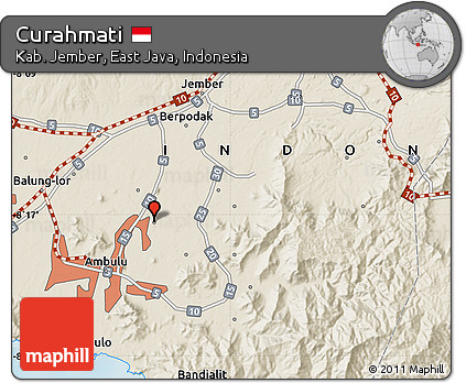 Shaded Relief Map of Curahmati