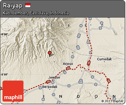 Shaded Relief Map of Raiyap