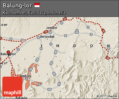 Shaded Relief Map of Balung-lor