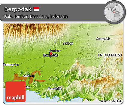 Physical Panoramic Map of Berpodak