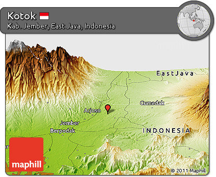 Physical Panoramic Map of Kotok