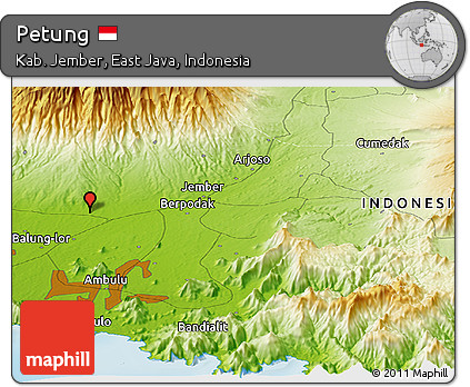Physical Panoramic Map of Petung