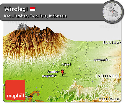 Physical Panoramic Map of Wirolegi