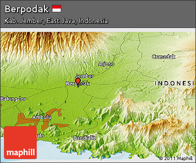 Physical Panoramic Map of Berpodak