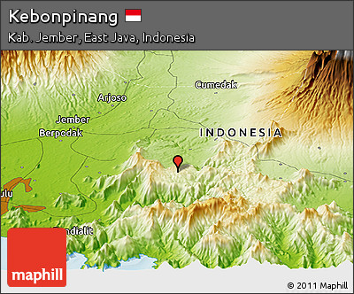 Physical Panoramic Map of Kebonpinang