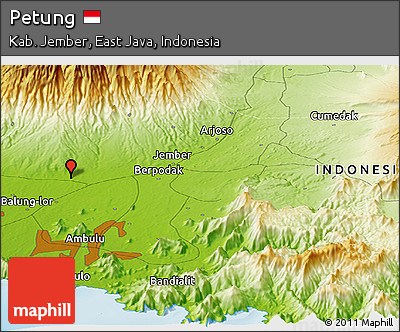 Physical Panoramic Map of Petung