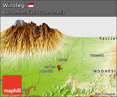 Physical Panoramic Map of Wirolegi