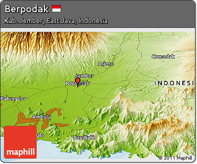 Physical Panoramic Map of Berpodak