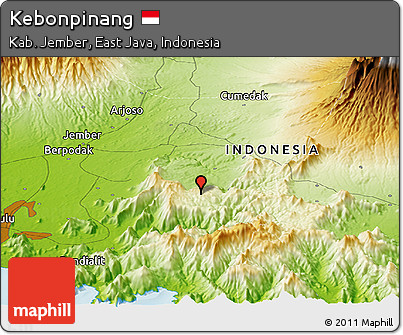 Physical Panoramic Map of Kebonpinang