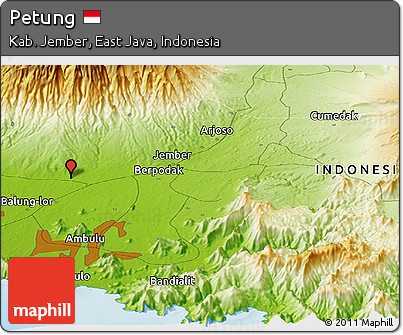 Physical Panoramic Map of Petung