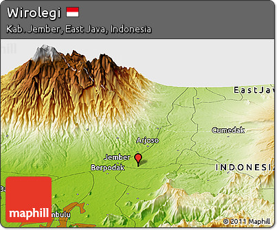 Physical Panoramic Map of Wirolegi
