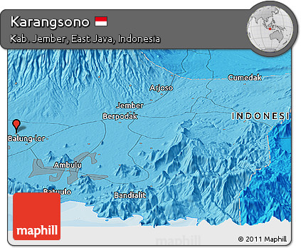 Political Panoramic Map of Karangsono