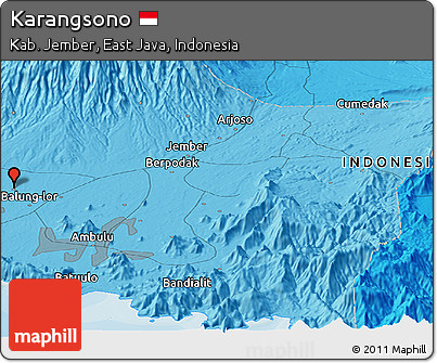 Political Panoramic Map of Karangsono