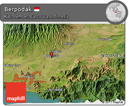 Satellite Panoramic Map of Berpodak