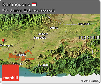 Satellite Panoramic Map of Karangsono