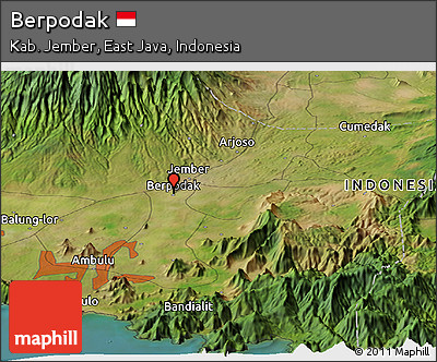 Satellite Panoramic Map of Berpodak