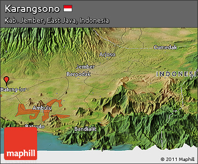 Satellite Panoramic Map of Karangsono