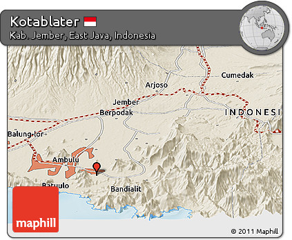 Shaded Relief Panoramic Map of Kotablater