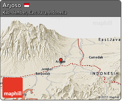 Shaded Relief Panoramic Map of Arjoso