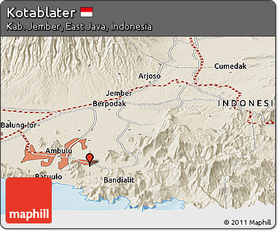 Shaded Relief Panoramic Map of Kotablater