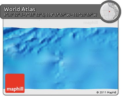 Physical 3D Map of the Area around 8° 12' 42" S, 113° 49' 29" W
