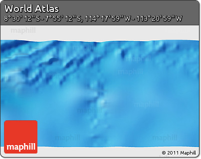 Physical 3D Map of the Area around 8° 12' 42" S, 113° 49' 29" W