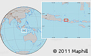 Gray Location Map of the area around 8° 12' 42" S, 115° 40' 30" E