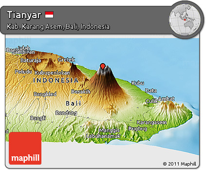 Physical Panoramic Map of Tianyar