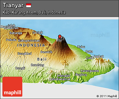 Physical Panoramic Map of Tianyar