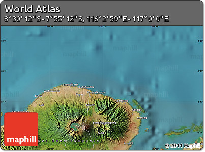 Satellite Map of the Area around 8° 12' 42" S, 116° 31' 30" E