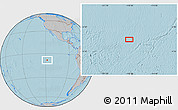 Gray Location Map of the area around 8° 12' 42" S, 118° 4' 29" W, hill shading